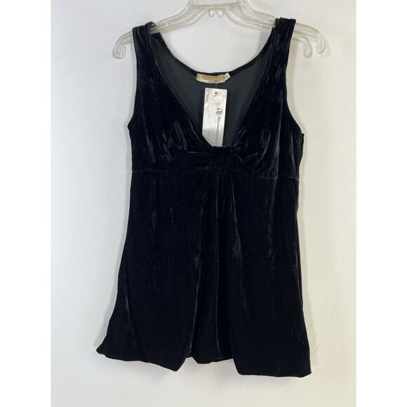 NWT VTG Y2K Black Babydoll Top Velvet Fairycore Whimsigoth Dark Romance Italy - Picture 9 of 11